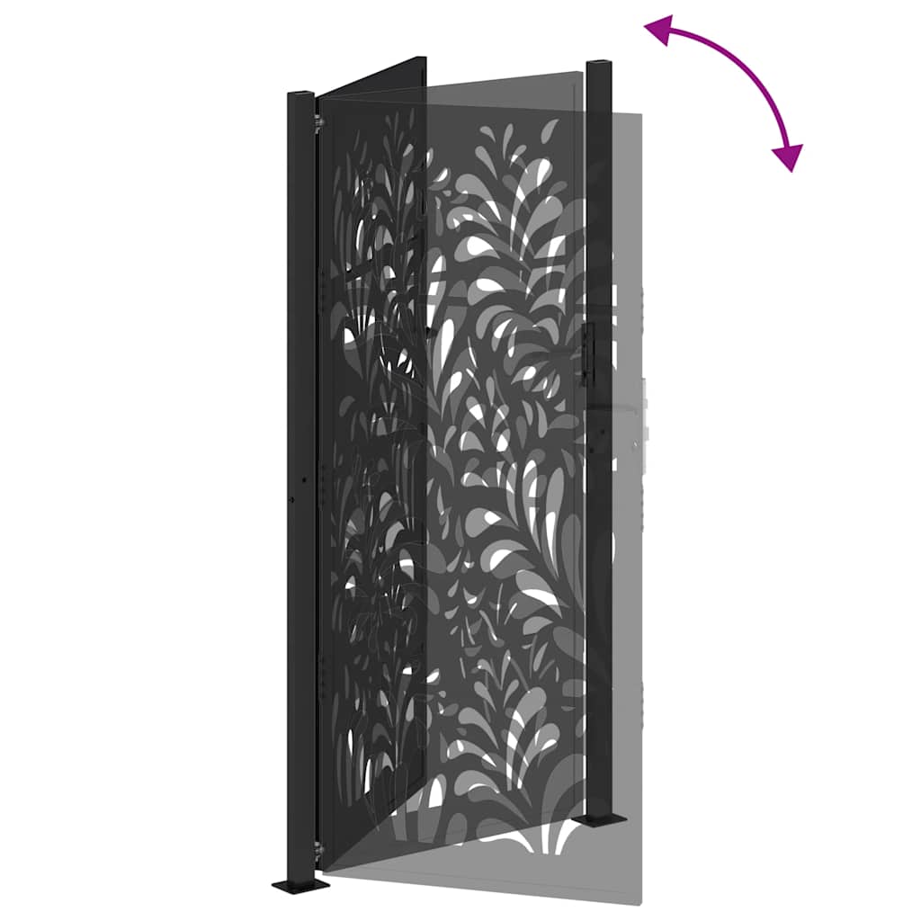 Gartentor Schwarz 100x100 cm Stahl Lichtdesign