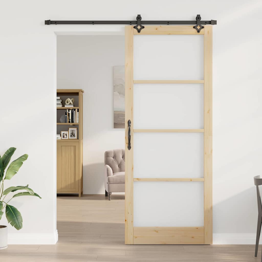Schiebetür ORKDAL Natürlich und Schwarz 61 x 198,5 cm