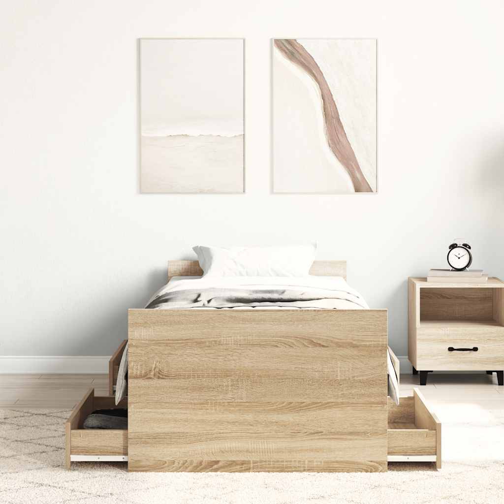 Bettgestell mit Kopf- und Fußteil Weiß 100x200 cm