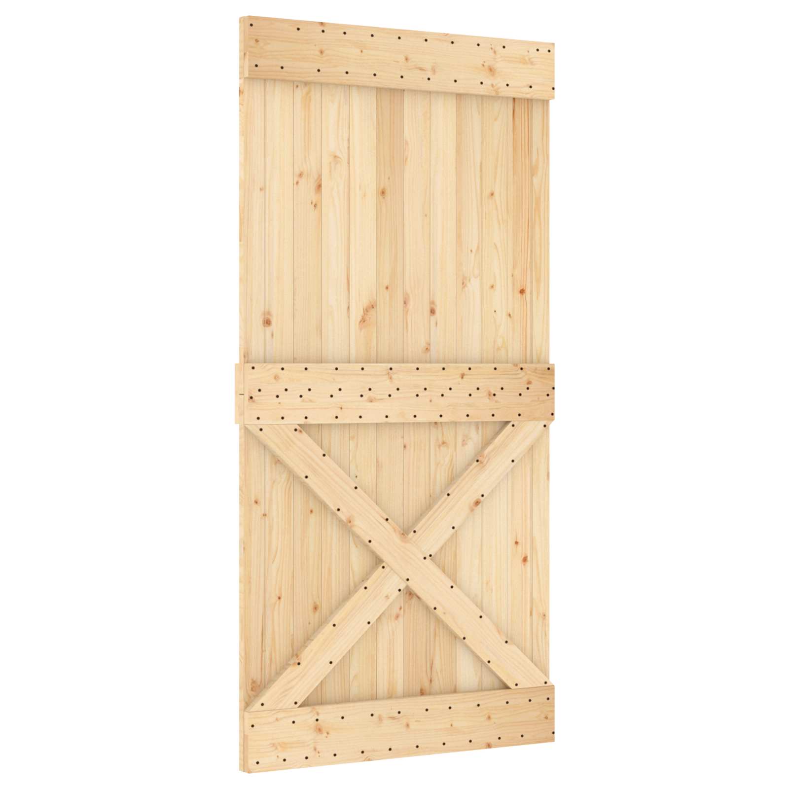 Schiebetür NARVIK Natürlich und Schwarz 70 x 210 cm (213,5 cm)