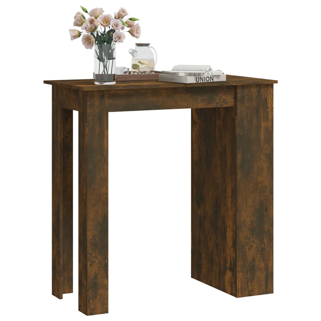 Bartisch mit Ablagefläche Weiß 102x50x103,5 cm Holzwerkstoff