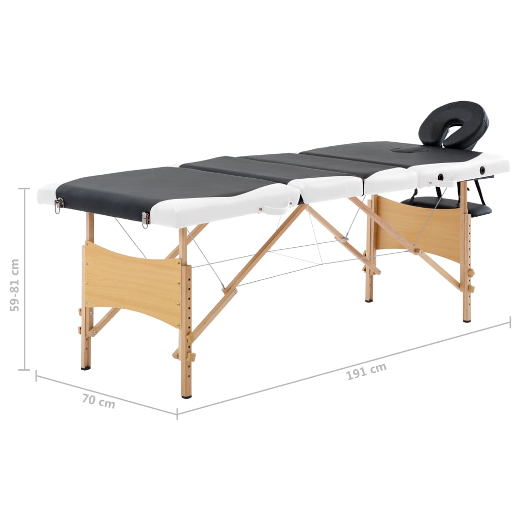 Massageliege Klappbar 4-Zonen mit Holzgestell Rosa