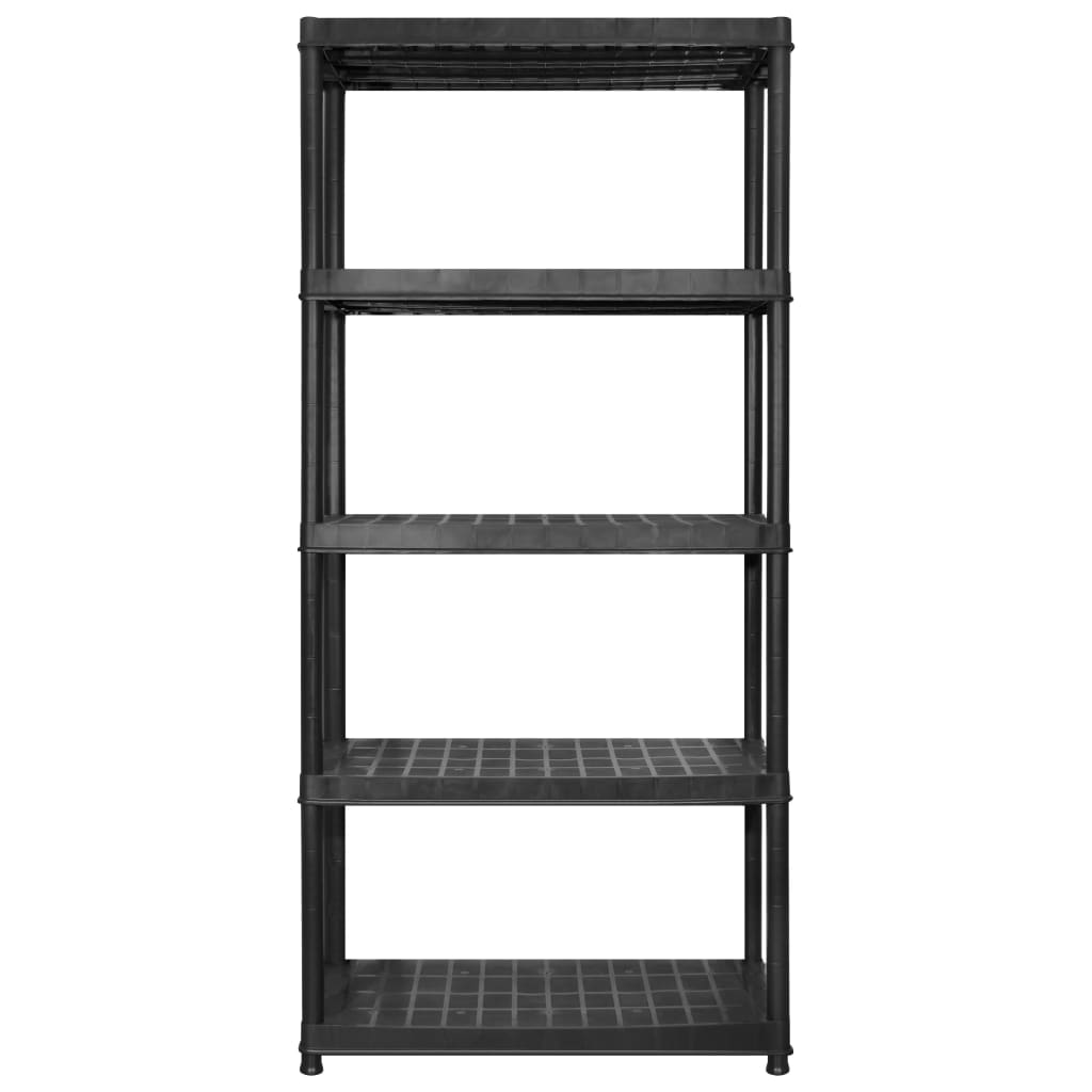 Lagerregal 4-Tier Schwarz 61x30,5x130 cm Kunststoff