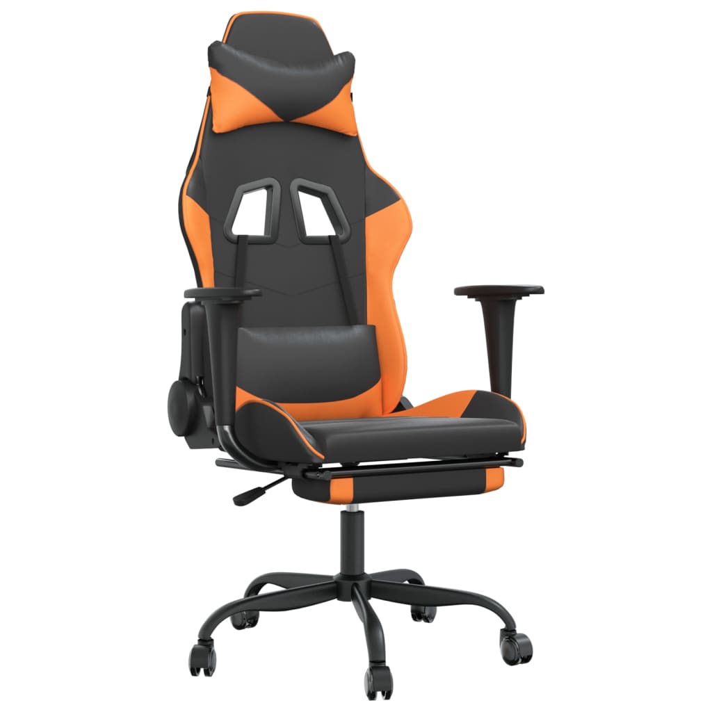 Gaming-Stuhl mit Massagefunktion Schwarz und Rot Kunstleder