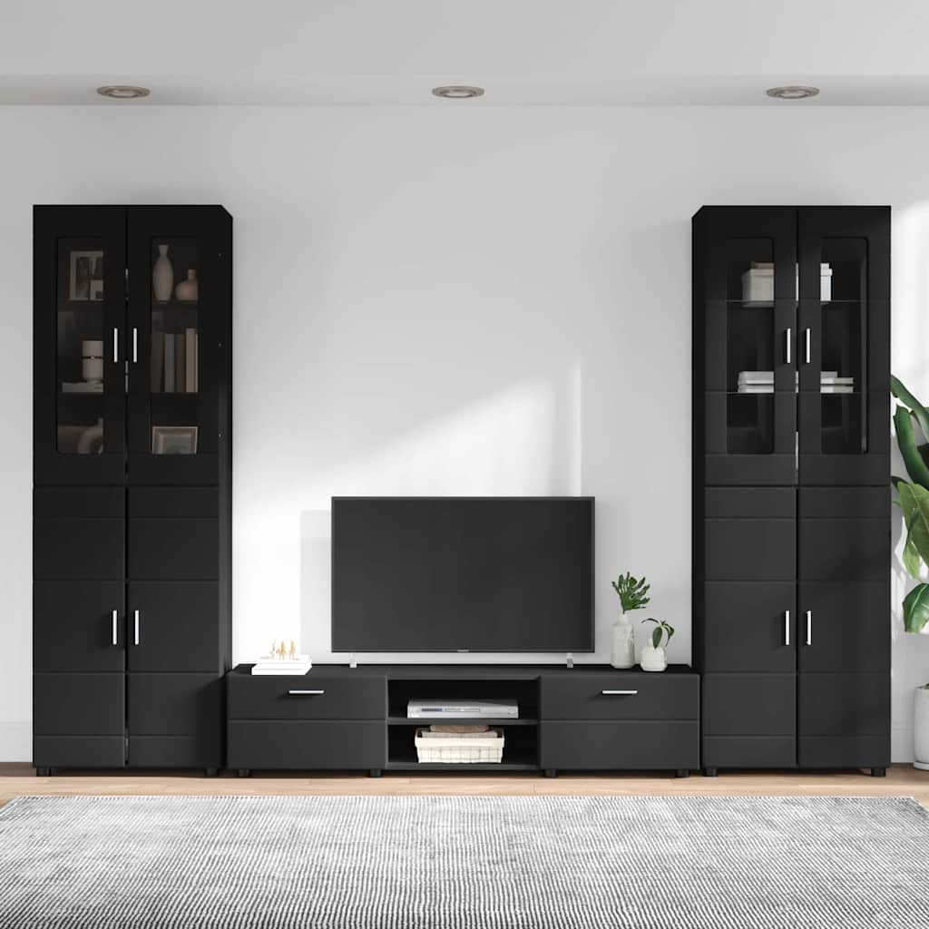 Highboard mit Regal FLORIN Weiß 60 x 35 x 182 cm Holzwerkstoff