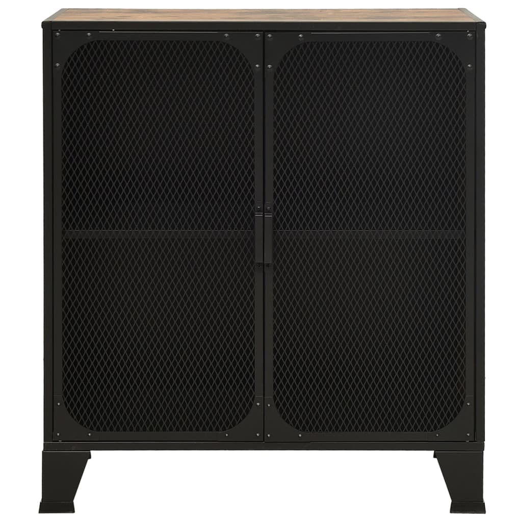 Lagerschränke 2 Stk. Rustikal Braun 72x36x82 cm Metall und MDF