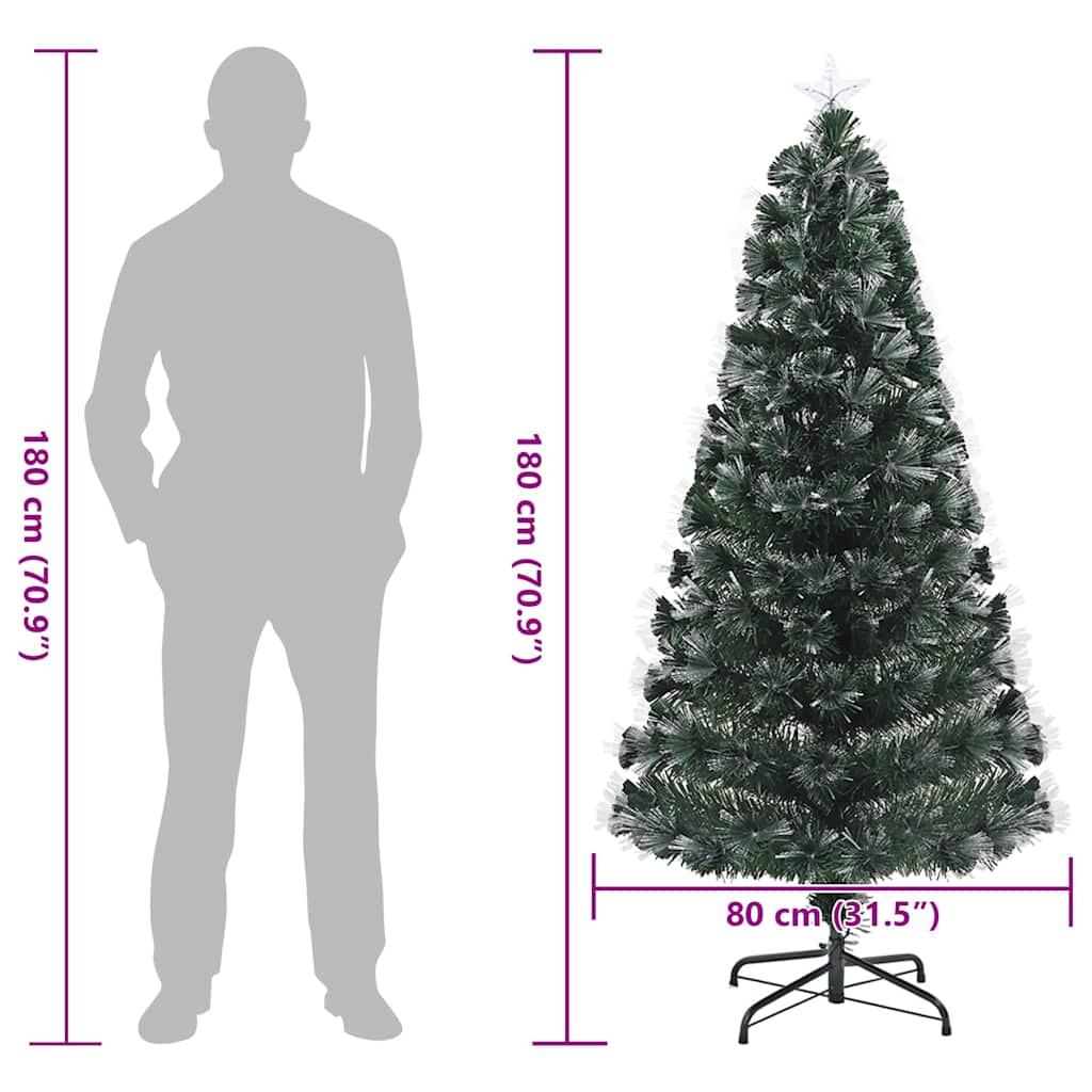 Künstlicher Weihnachtsbaum mit 50 LEDs Grün 64 cm PVC