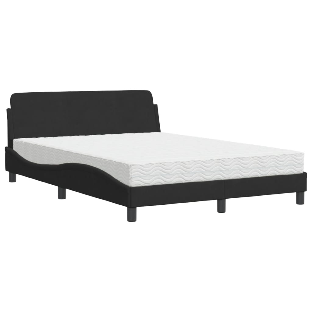 Bett mit Matratze "Dover" Hellgrau 80x200 cm Samt