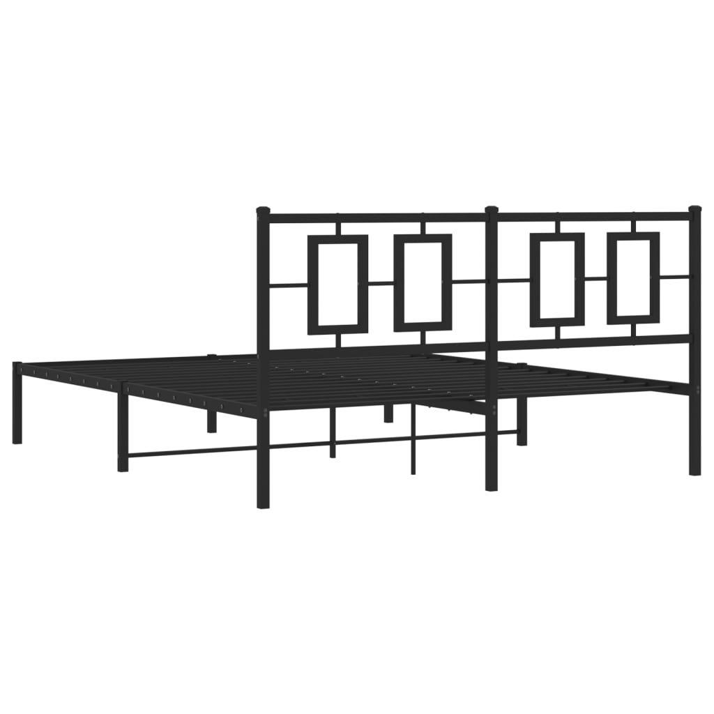 Bettgestell mit Kopf- und Fußteil Metall Weiß 180x200 cm