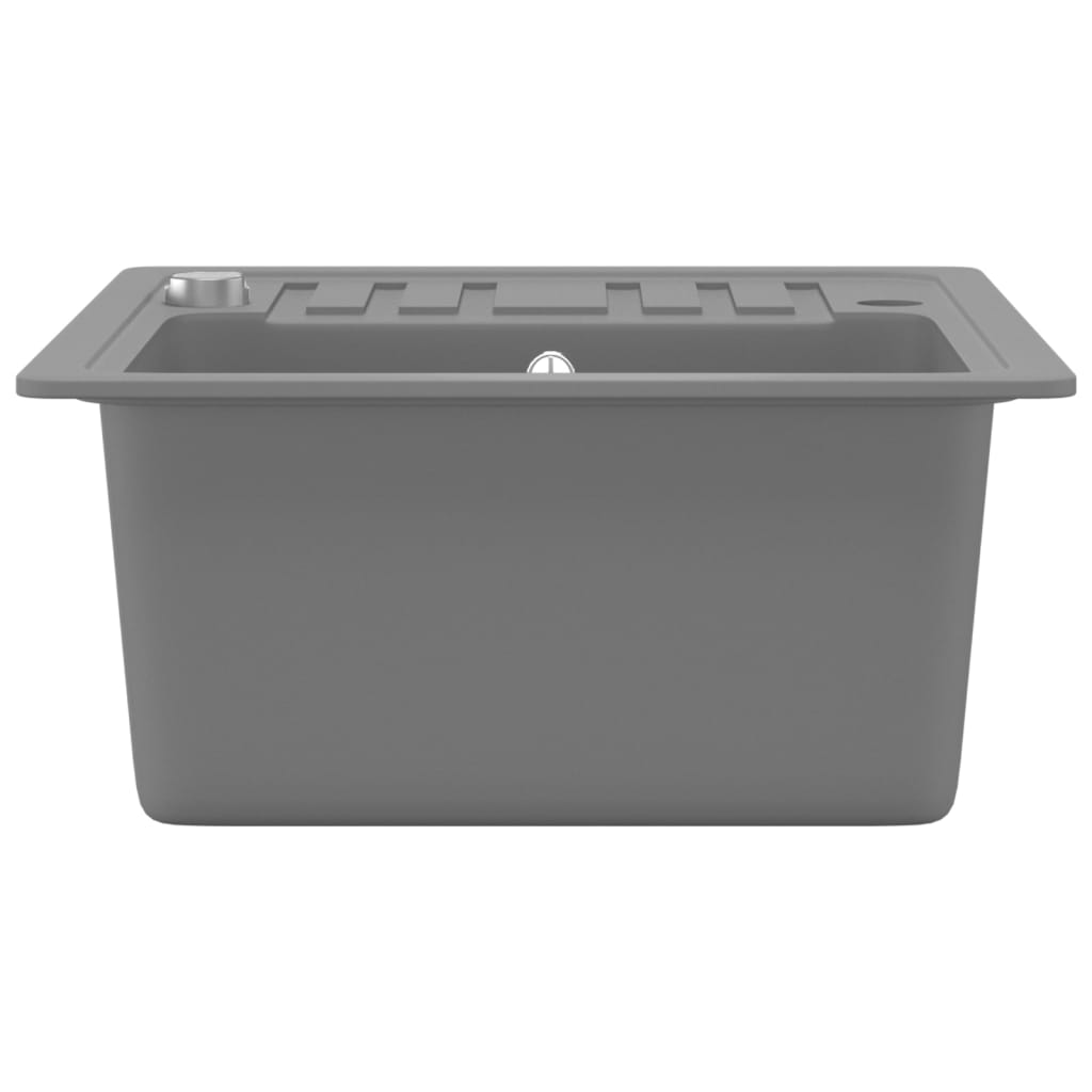 Granitspüle Einzelbecken Schwarz