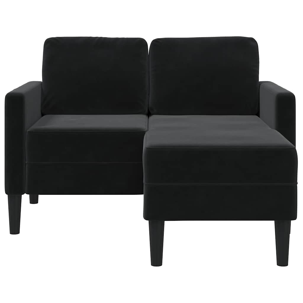 2-Sitzer-Sofa mit Chaiselongue L-Form Blau 125 cm Samt