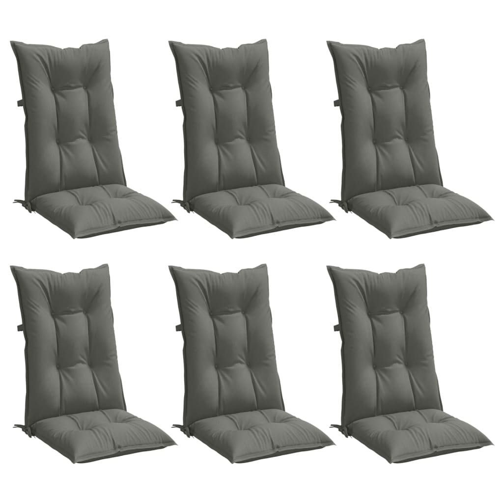Hochlehner-Auflagen 2 Stk. Melange Anthrazit 120x50x7cm Stoff
