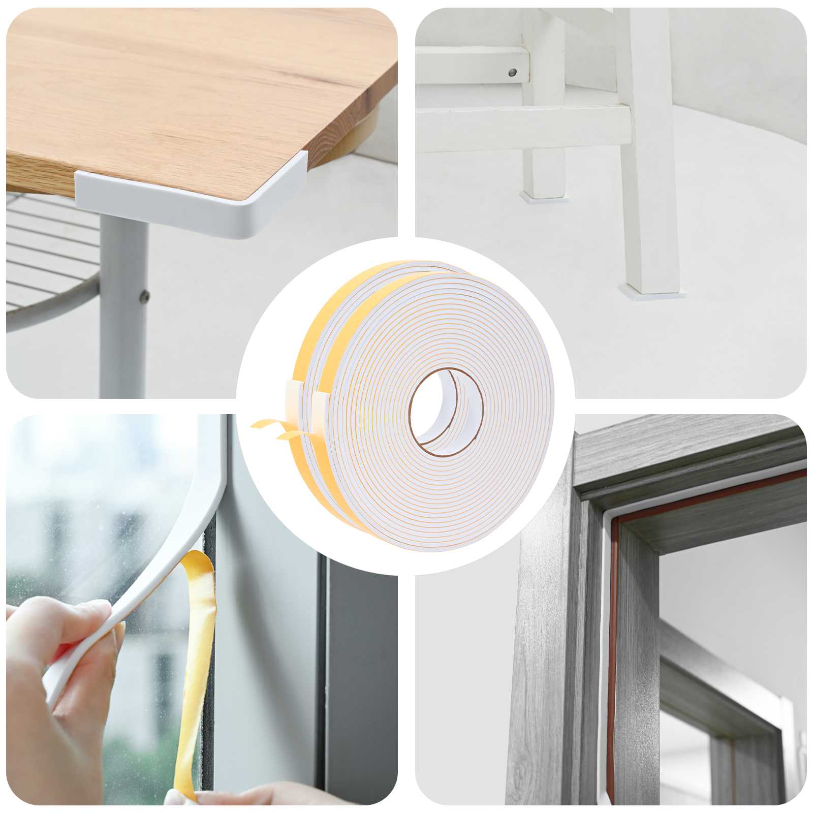 Selbstklebendes Schaumstoffband Schwarz 10mm x 10m CR-Schaum