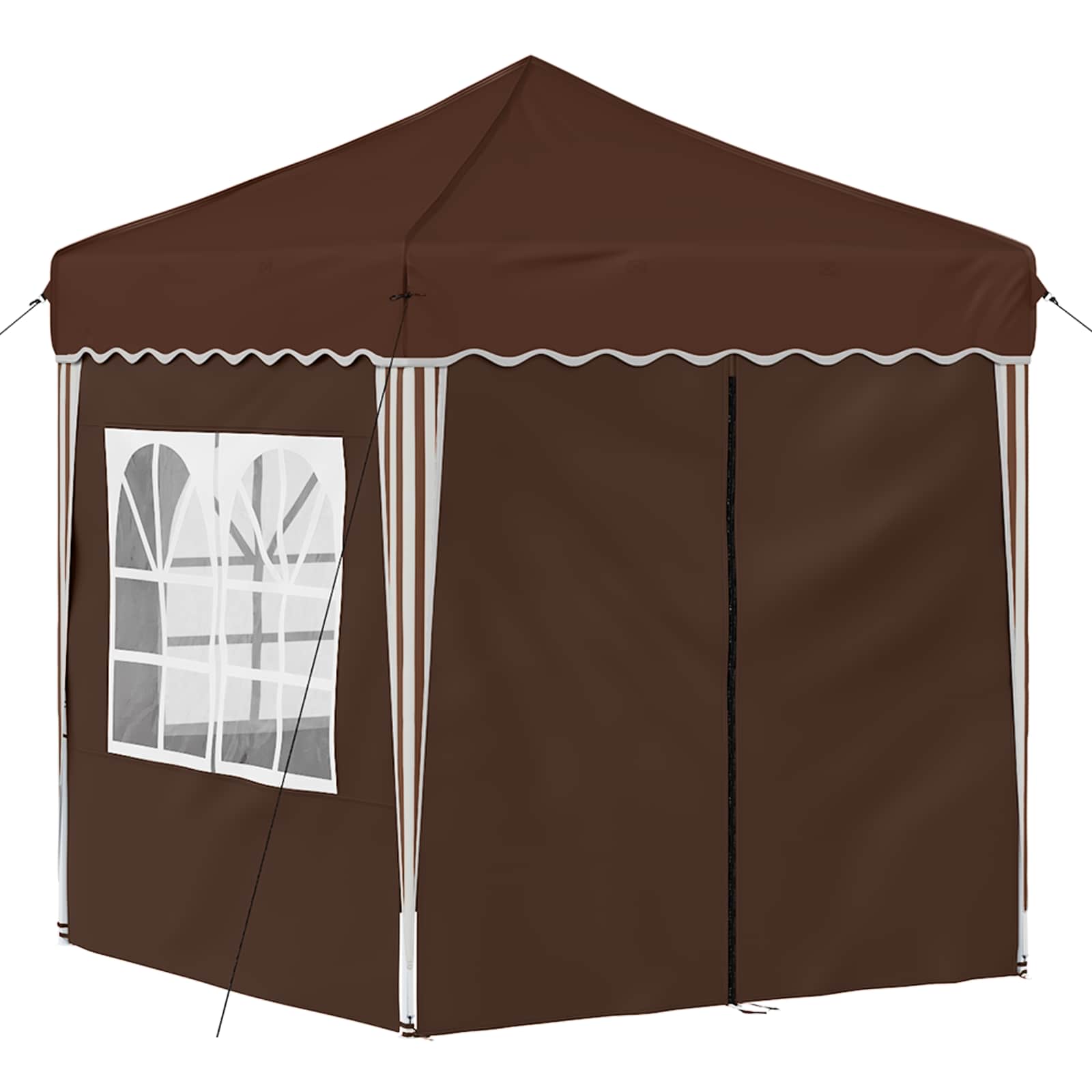 Pop-up Partyzelt 195 x 195 x 245 cm Creme Oxford-Stoff