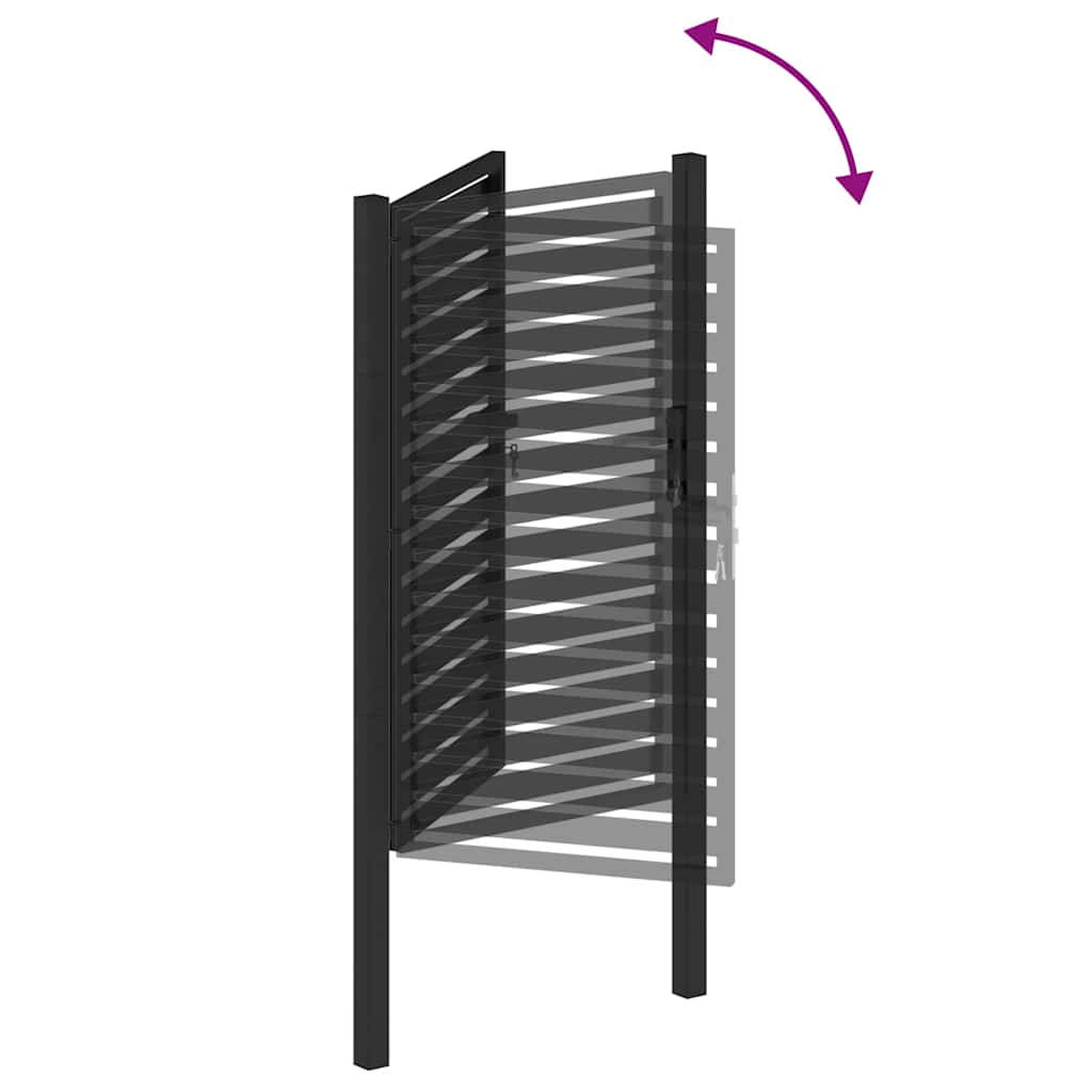 Gartentor Abschließbar Schwarz 100x100 cm Aluminium