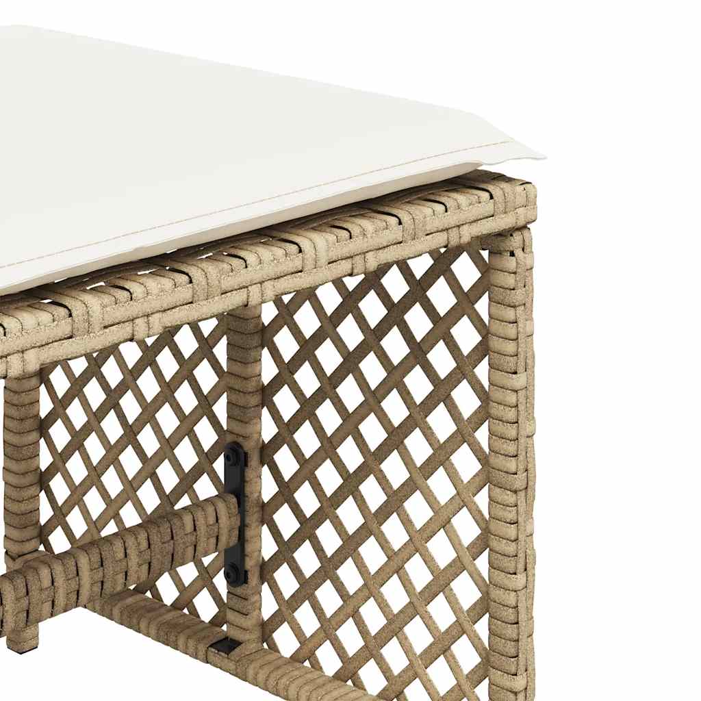 Gartenhocker mit Kissen 4 Stk. Schwarz 41x41x36 cm Poly Rattan