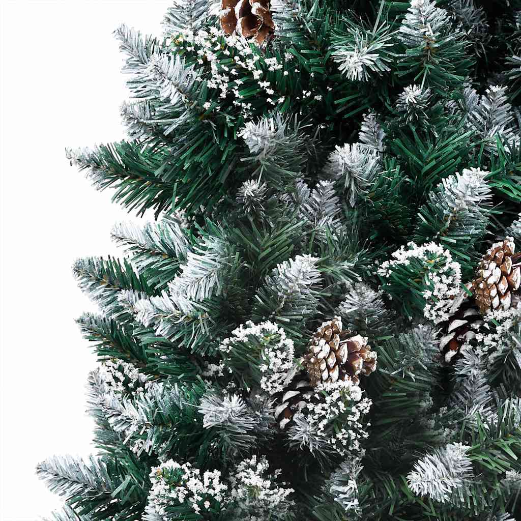 Künstlicher Weihnachtsbaum mit LEDs Kugeln Zapfen 150 cm