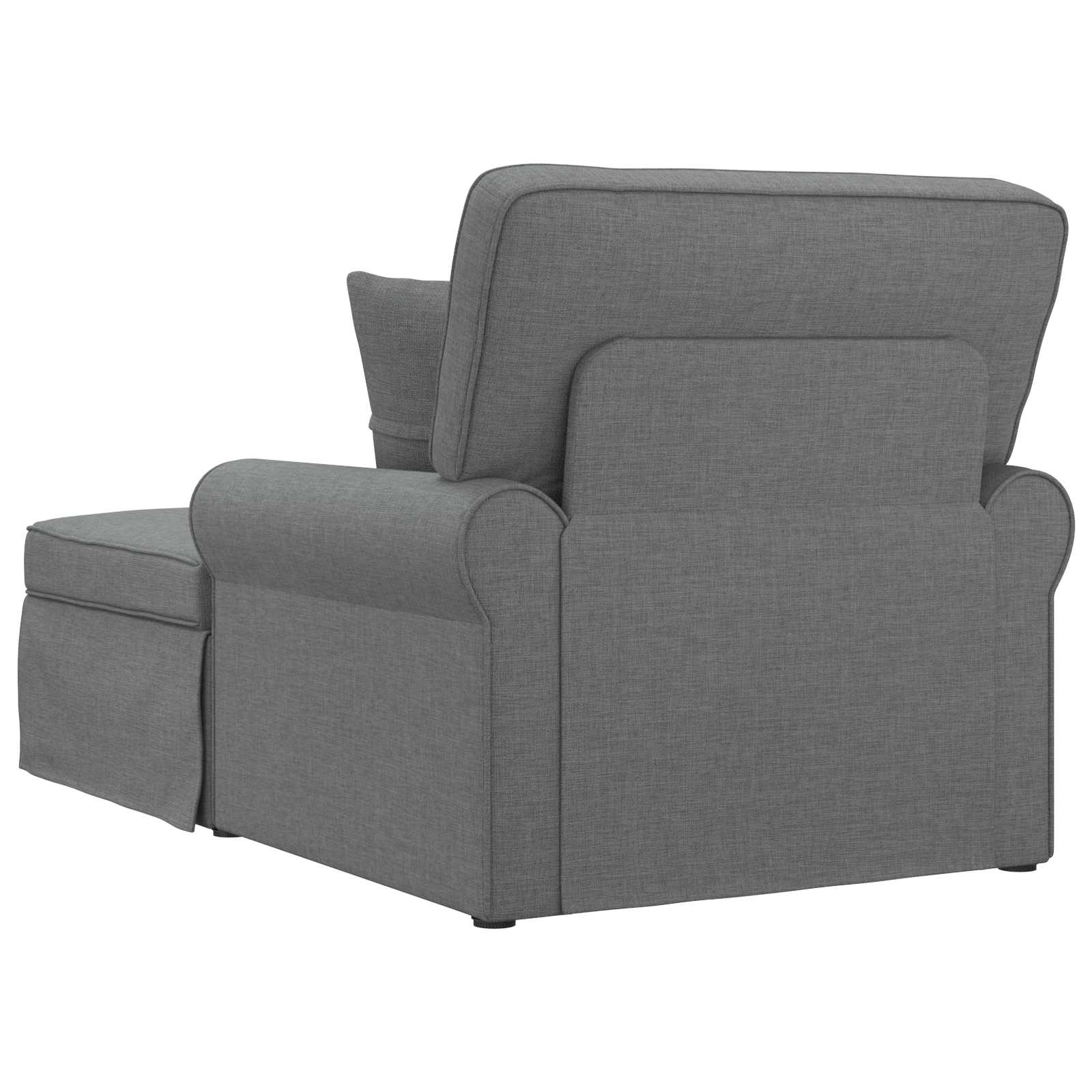 Chaise Lounge mit Rock mit Kissen 3 pcs Hellgrau Stoff