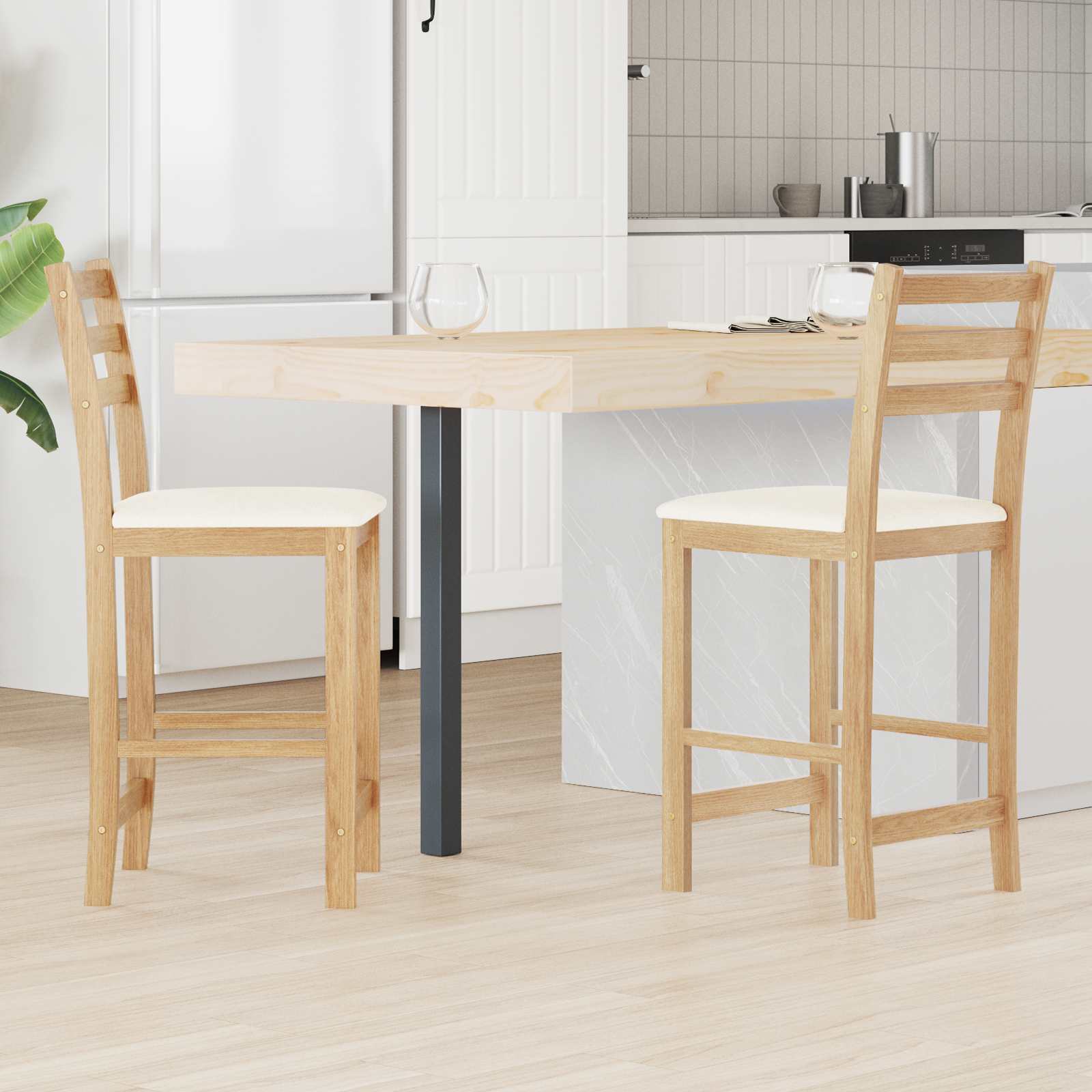 Esszimmerstühle 2 pcs Hellbraun 40 x 47,5 x 99,5 cm