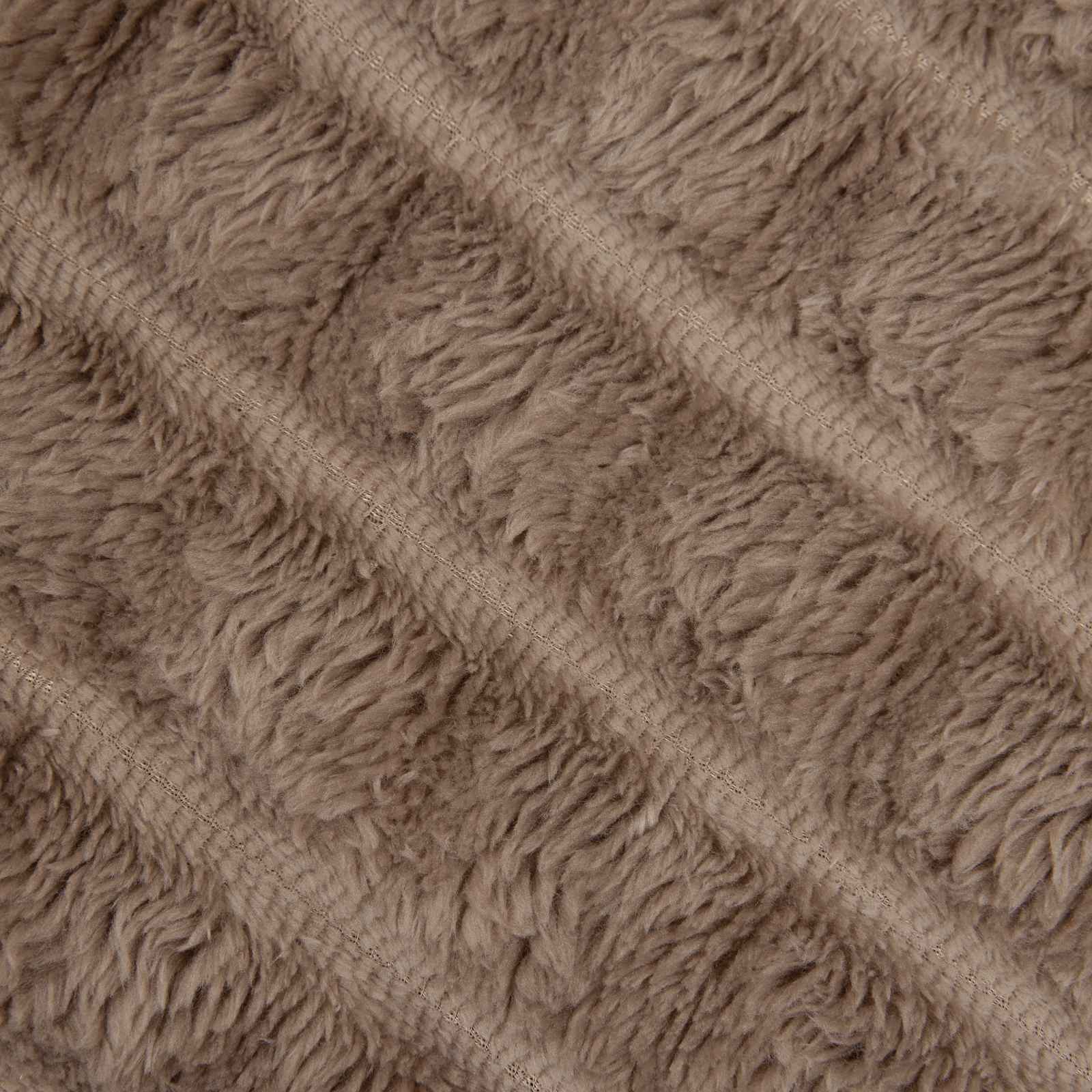 Überwurfdecke Beige 150 x 130 cm Fleece