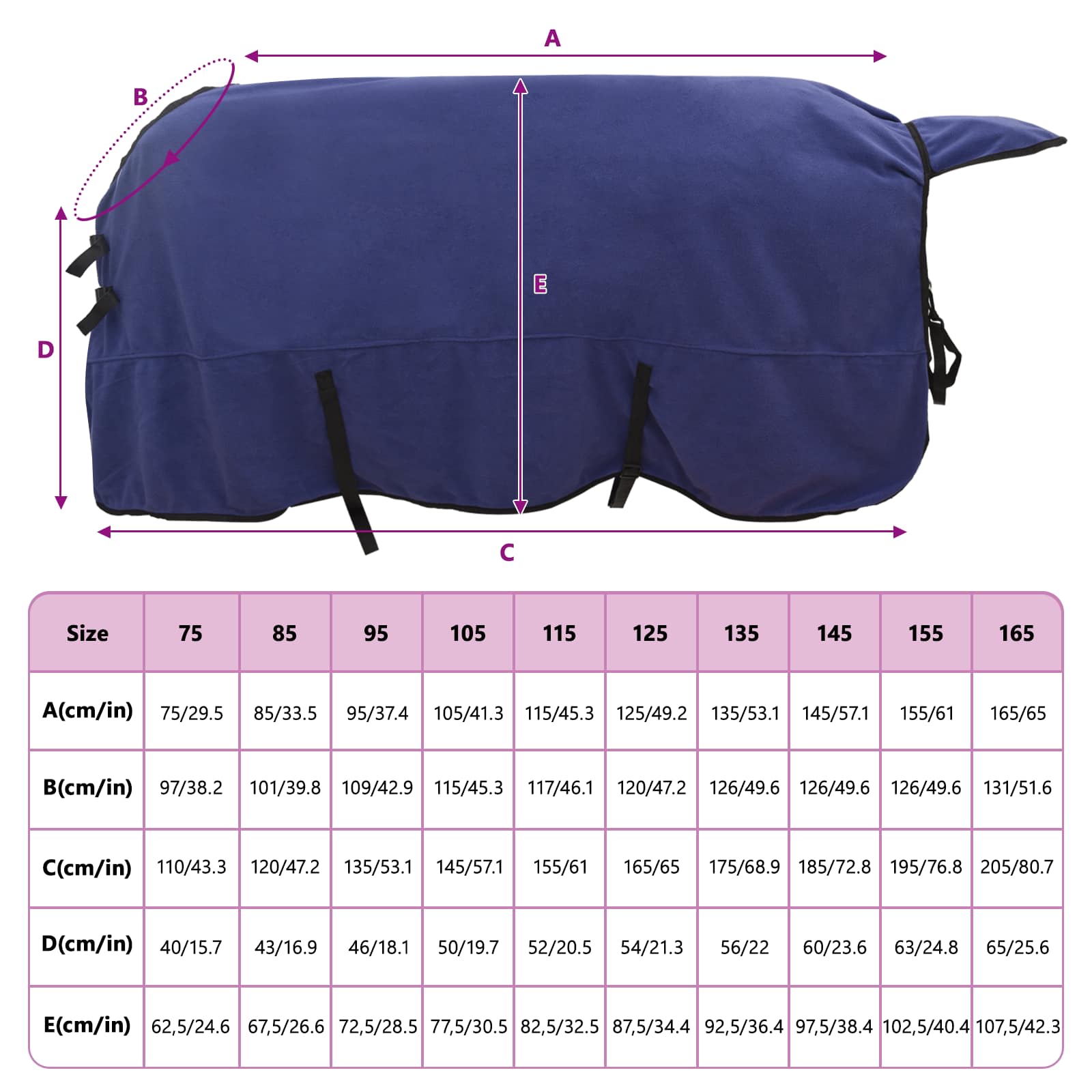 Pferdedecke Volles Aqua 75 cm Polyester