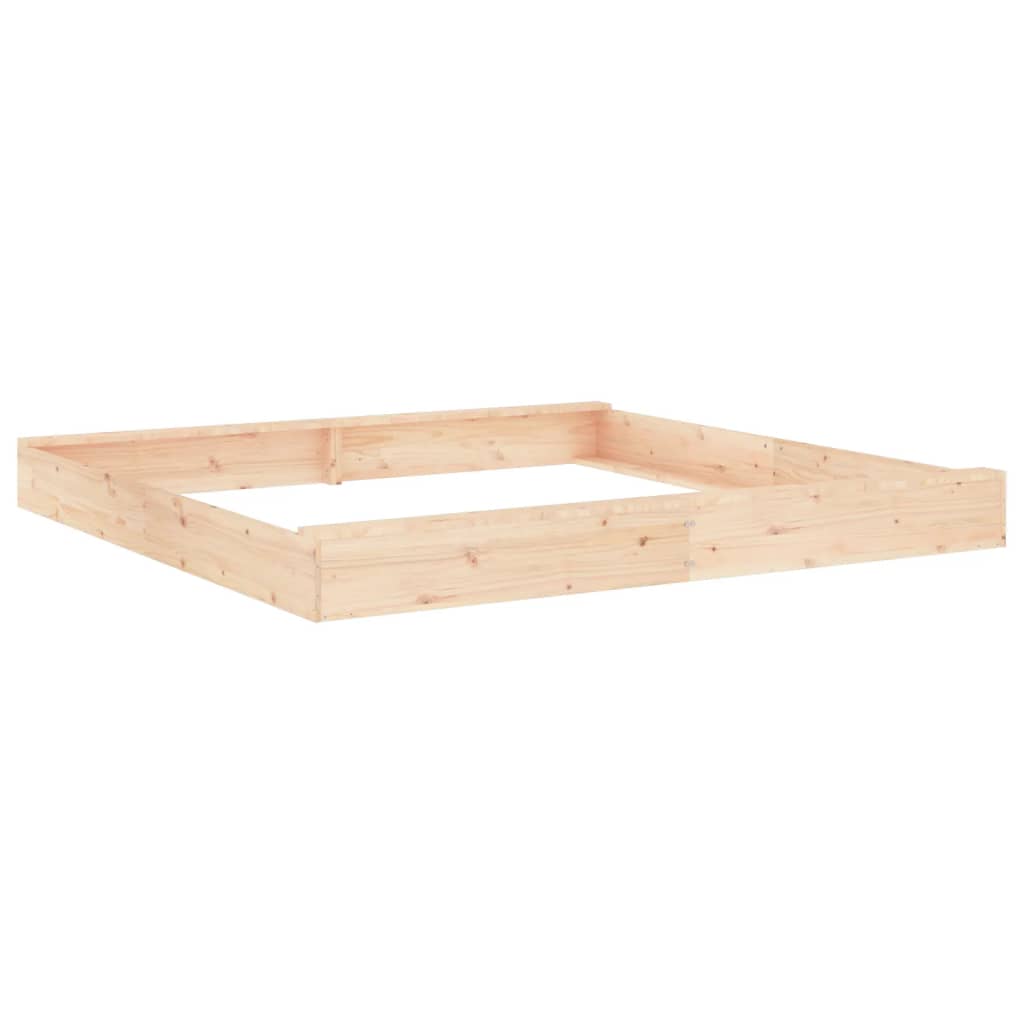 Sandkasten mit Sitzen Honigbraun Quadratisch Massivholz Kiefer