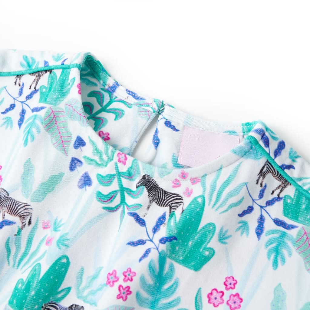 Kinderkleid Ecru und Dunkles Minzgrün 104