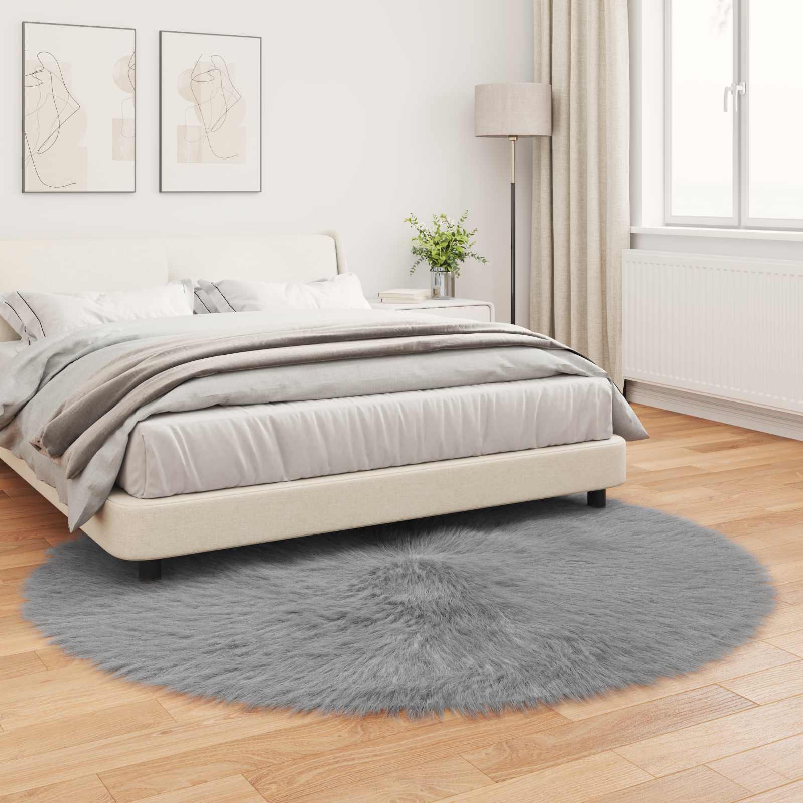 Teppich aus Kunstschaffell TAFALLA Weiß 60 x 110 cm Polyester