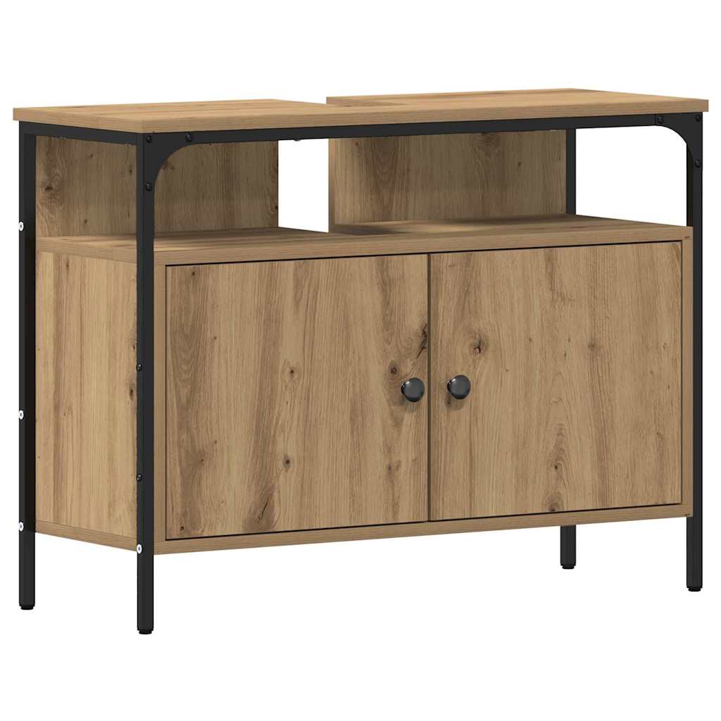 3-tlg. Badmöbel-Set Räuchereiche Holzwerkstoff
