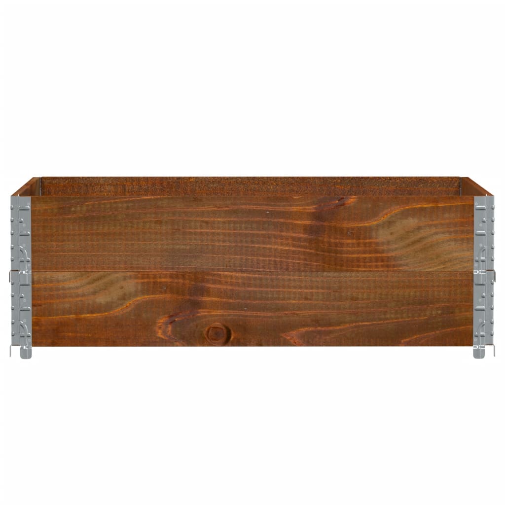 Paletten-Aufsatzrahmen Schwarz 80x60 cm Massivholz Kiefer