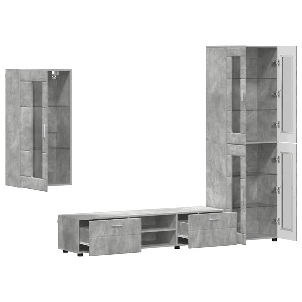 Highboard mit Regal FLORIN Weiß 60 x 35 x 182 cm Holzwerkstoff