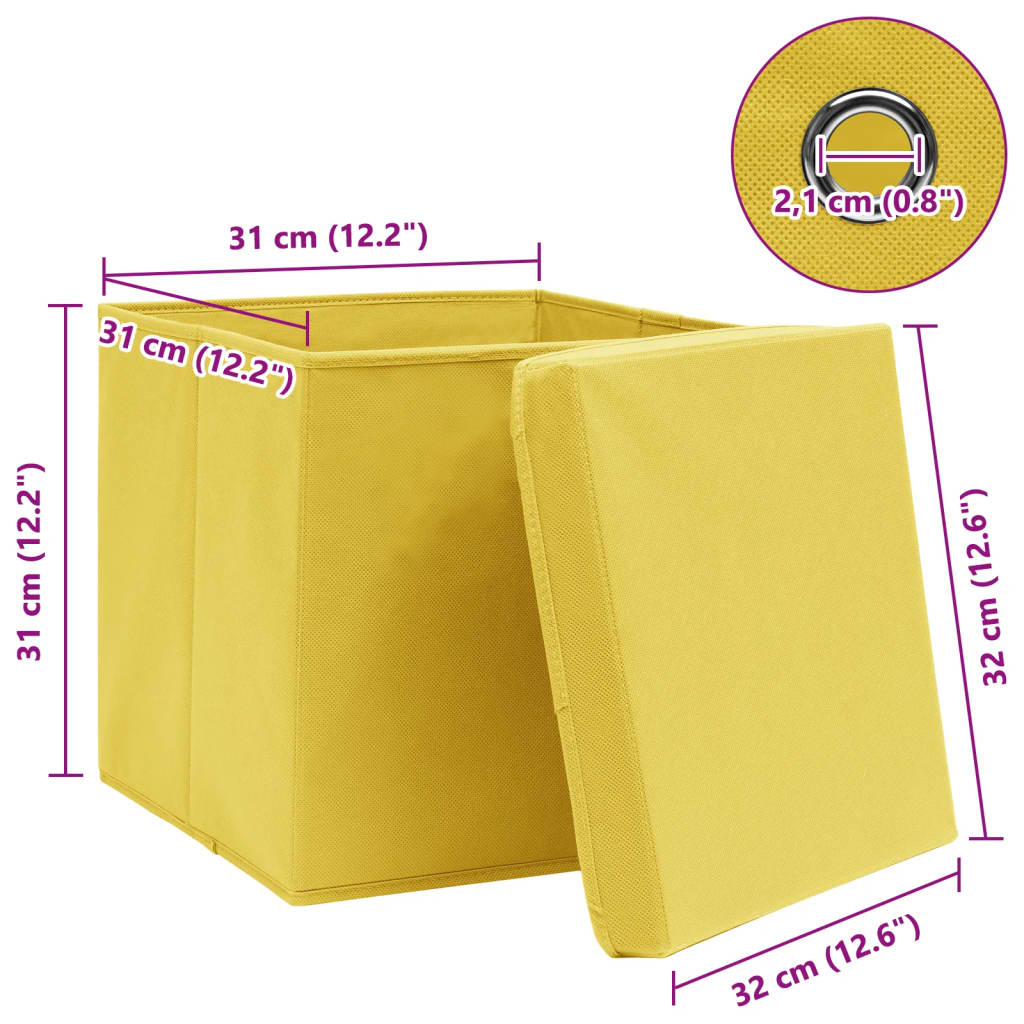 Aufbewahrungsboxen 4 Stk. Blau 32x32x32 cm Stoff