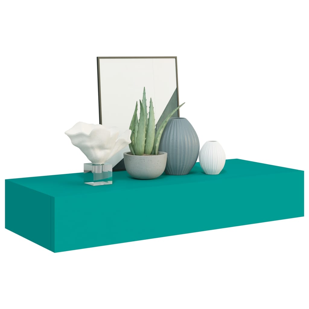 Wandregal mit Schublade Weiß 40x23,5x10 cm MDF