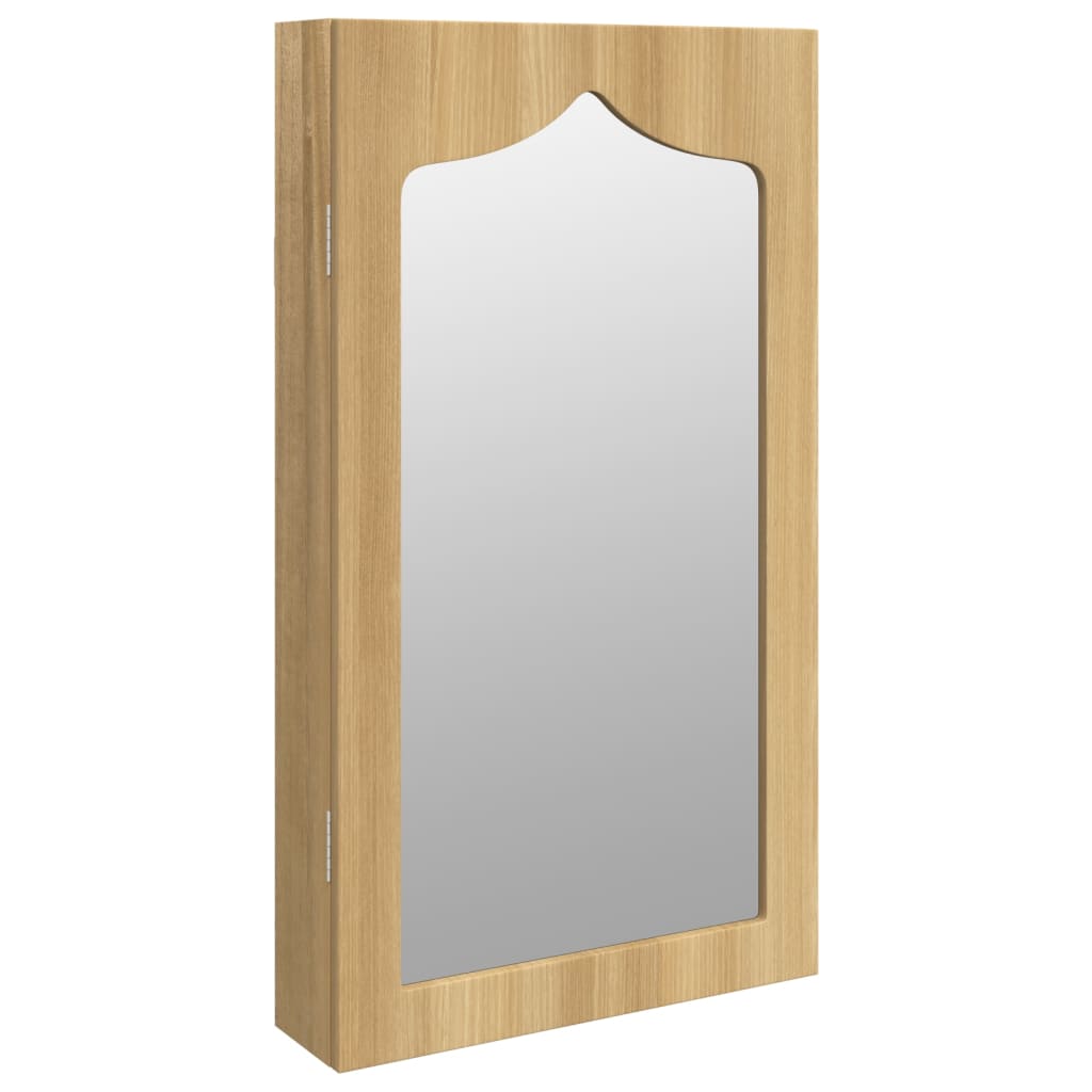Schmuckschrank mit Spiegel Wandmontage Weiß 37,5x10x106 cm