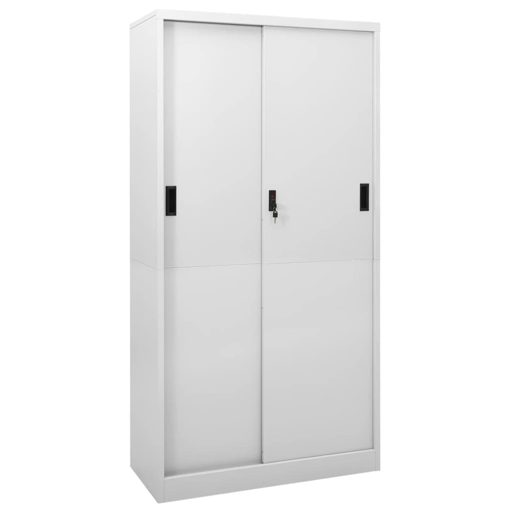 Büroschrank mit Schiebetür Weiß 90x40x180 cm Stahl