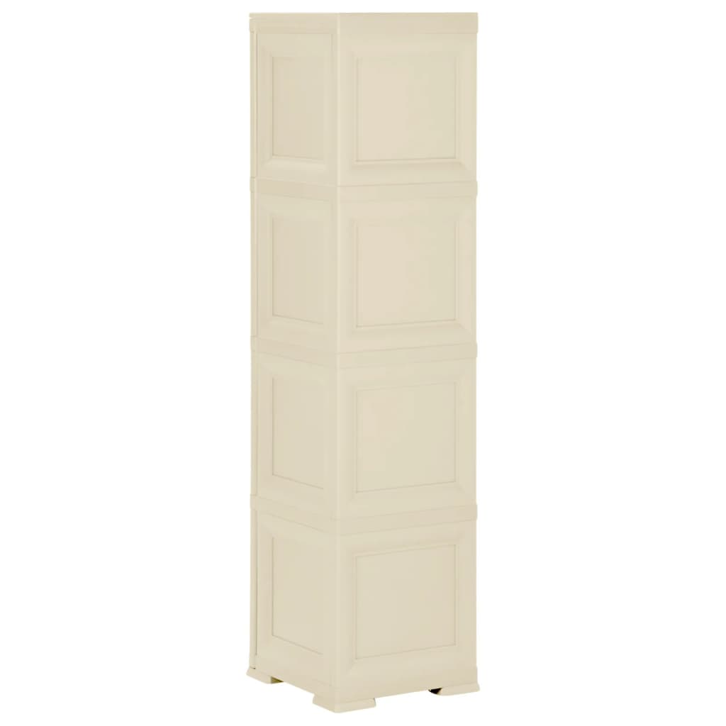 Kunststoffschrank 79x43x125 cm Holzdesign Vanilleeis