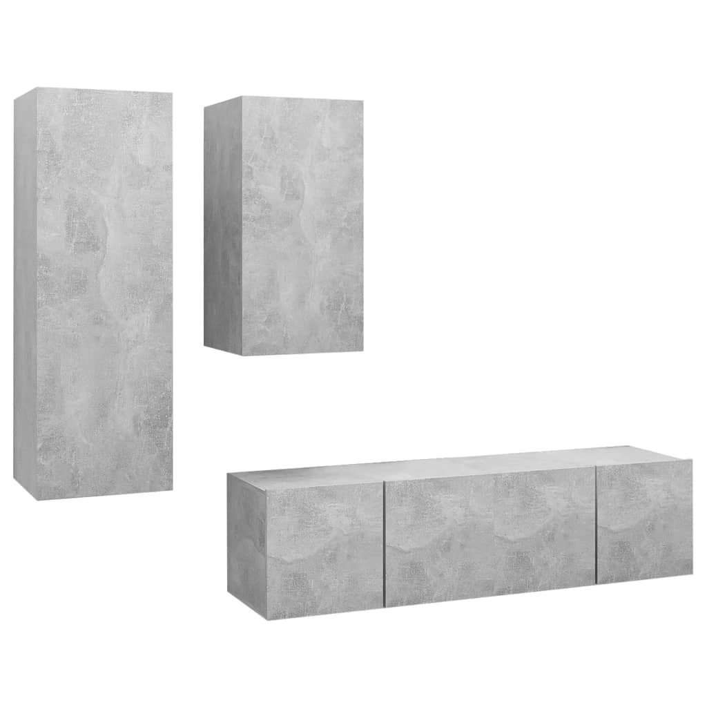 4-tlg. TV-Schrank-Set Weiß Holzwerkstoff
