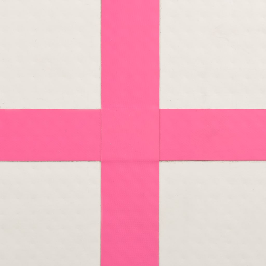 Aufblasbare Gymnastikmatte mit Pumpe 300×100×10 cm PVC Rosa
