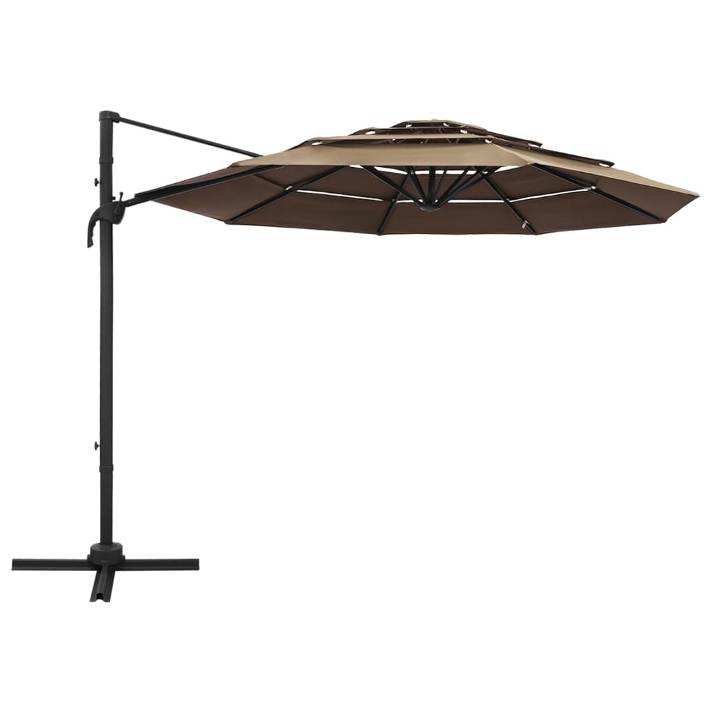 Sonnenschirm mit Aluminium-Mast 4-lagig Sandfarben 3x3 m