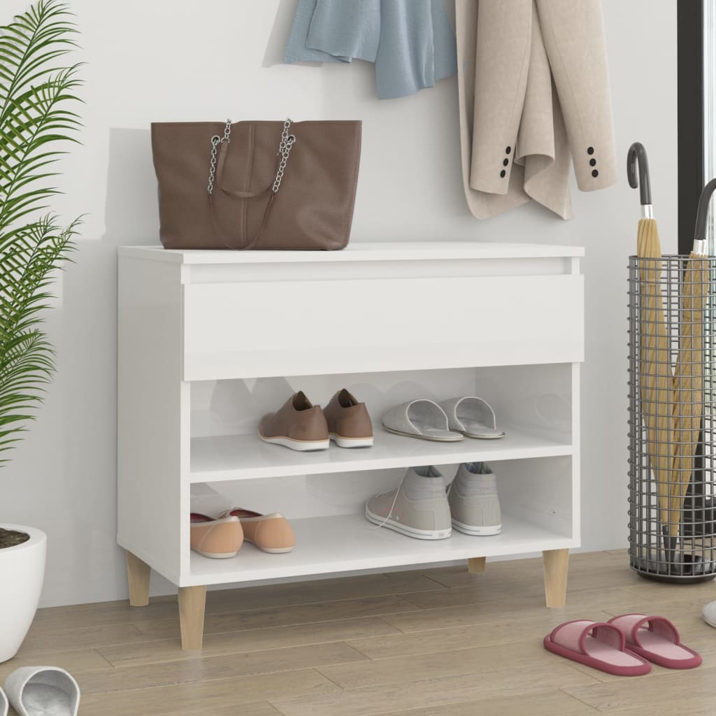 Schuhregal Weiß 70x36x60 cm Holzwerkstoff