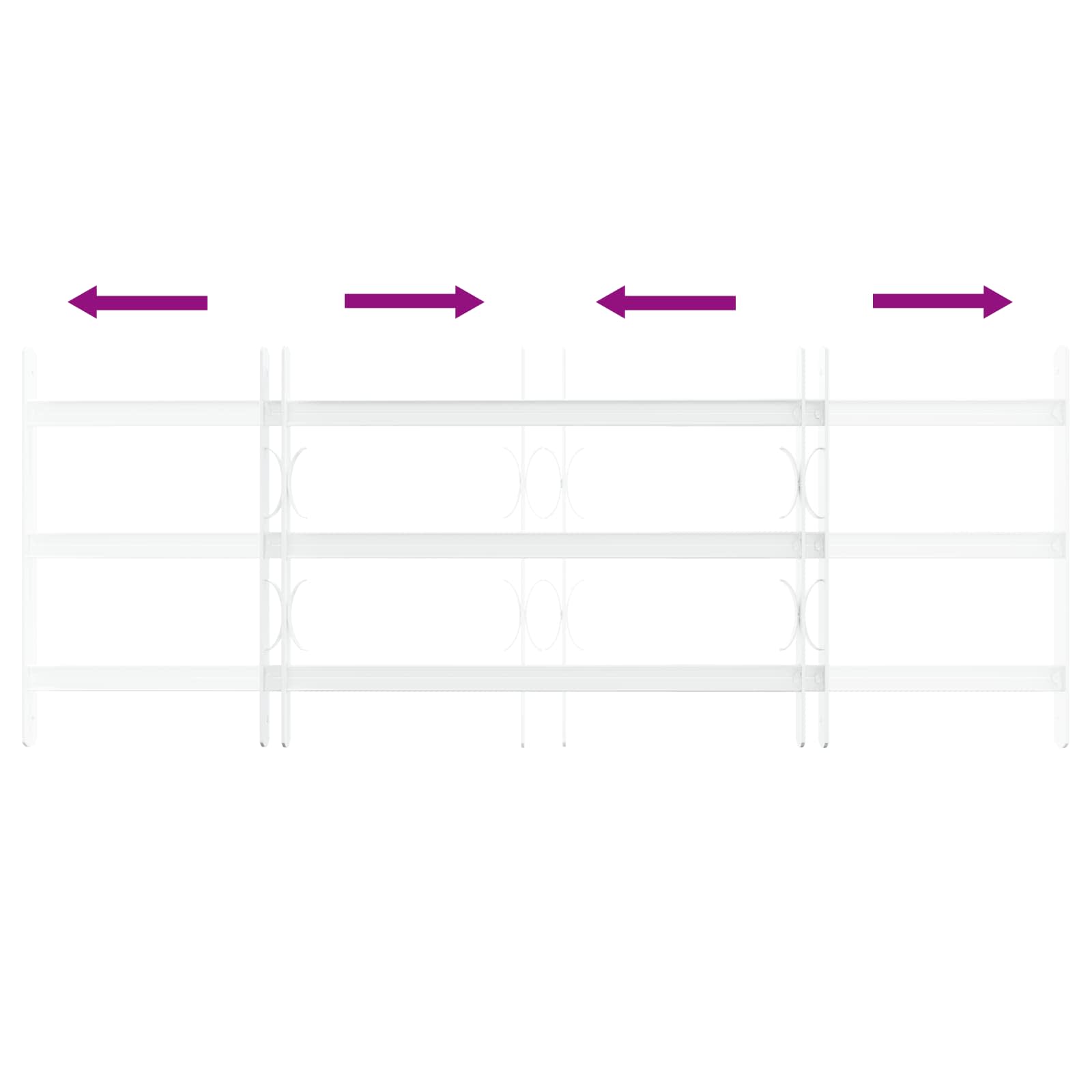 Sicherheitsgitter für Fenster mit 2 Querstangen 43-74 cm