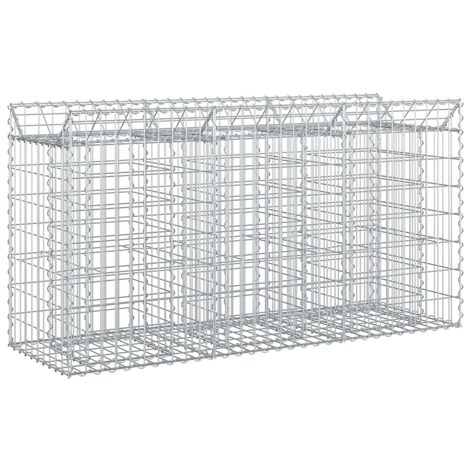 Gabionen-Hochbeet 2 pcs Silber