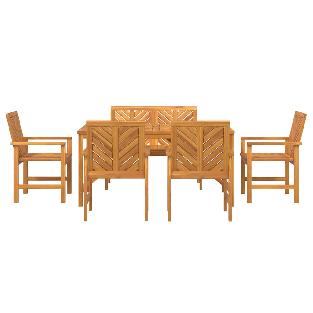 Garten Essgruppe 3 Stk. Braun Massivholz Akazie