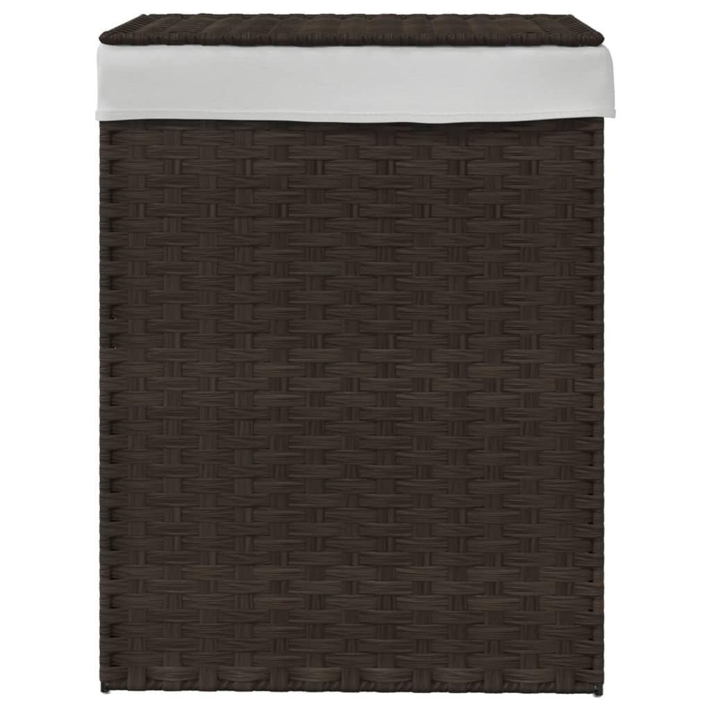 Wäschekorb mit Deckel 46x33x60 cm Poly Rattan