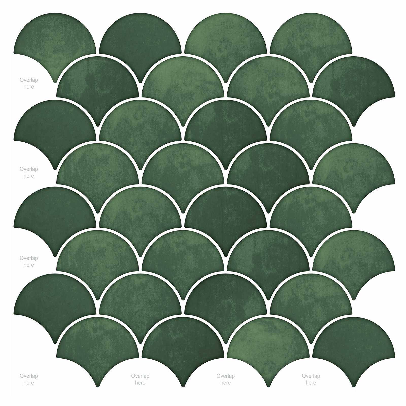 Fischschuppen Fliese 10 pcs Weiß 30 x 30 cm Polyurethan und PET