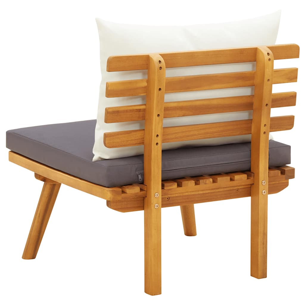 2-Sitzer-Gartensofa mit Kissen Massivholz Akazie