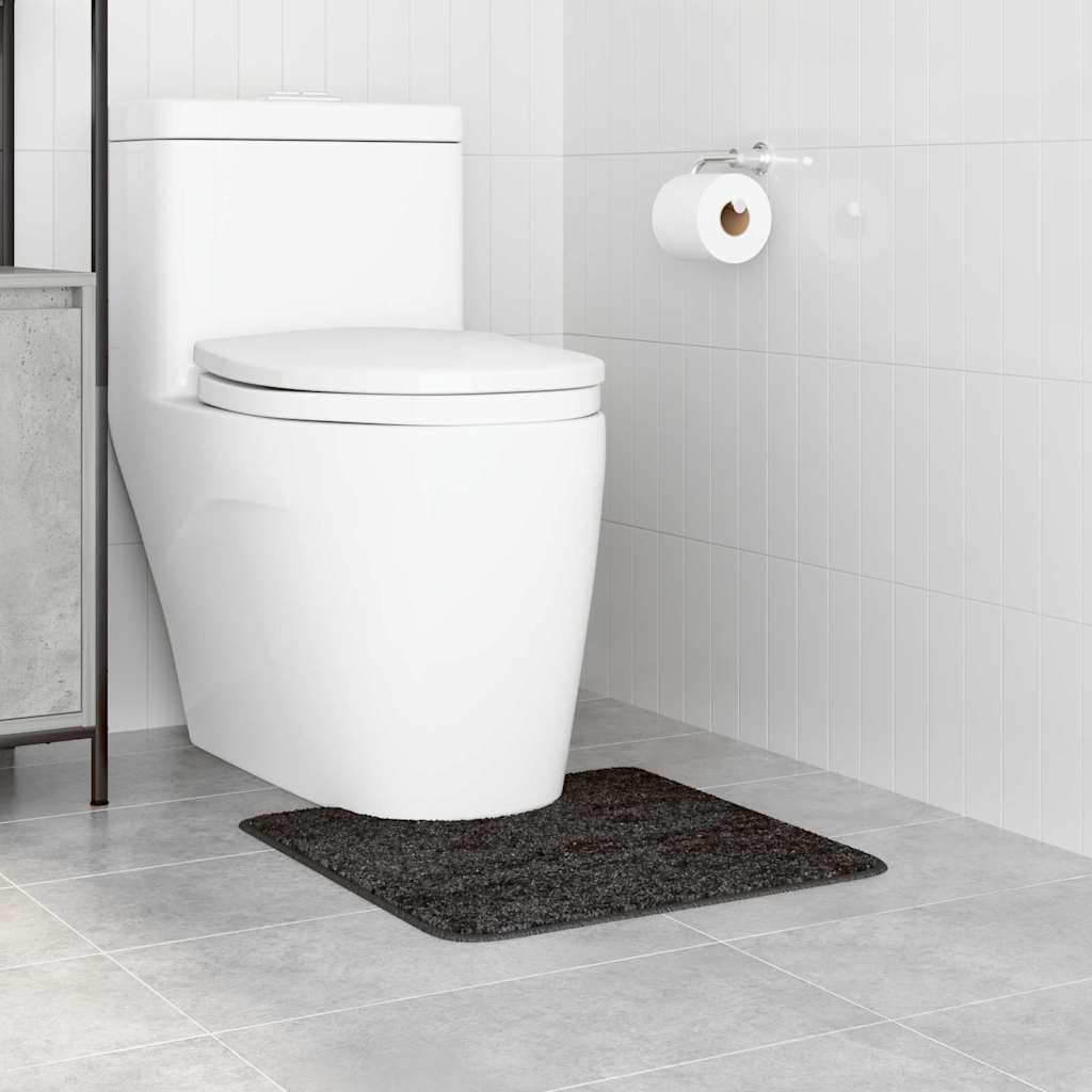 Rutschfeste Badematte mit Toilettenausschnitt Dunkelgrau