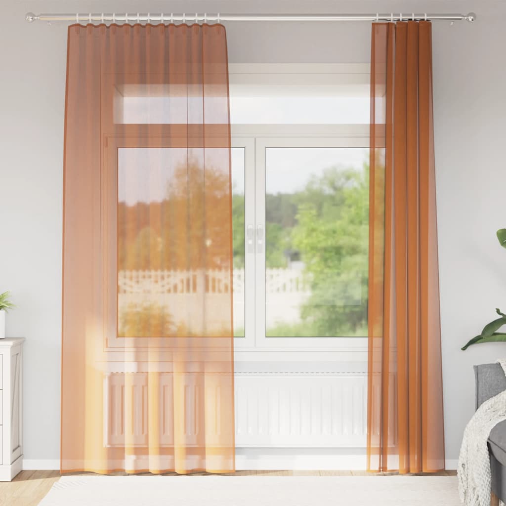 Voile Vorhänge mit Ösen 2 Stk. Apfelgrün 140x140 cm