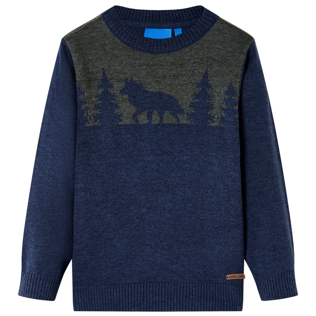 Kinderpullover Gestrickt Marineblau 104