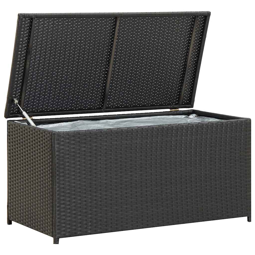 Gartentruhe Schwarz 283L Poly Rattan